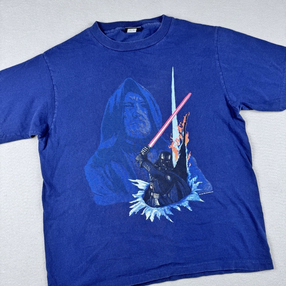 Vintage Single Stitch Star Wars T-Shirt Made In USA 1996 Darth Vader Kids XL 18